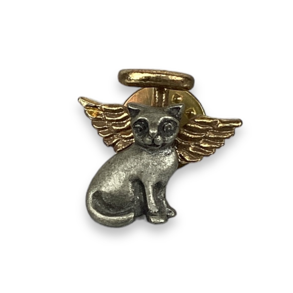 Camco Pewter Angel Cat Pin